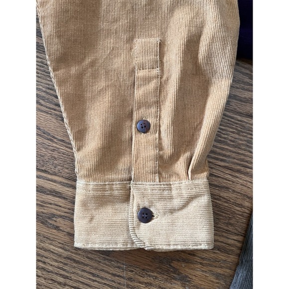 Vintage New River Renaissance Colorblock Corduroy Tee Men's XL Denim Collar LS - Picture 4 of 10